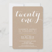 STIJLVOL 21e verjaardagsfeest UITNODIGEN wit op kr Kaart (Voorkant)