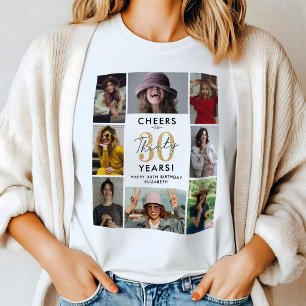 Stijlvol 30e verjaardag foto collage T-shirt