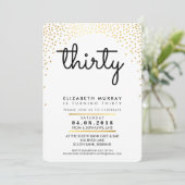 STIJLVOL 30E verjaardagsfeest UITNODIGEN gouden co Kaart (Staand voorkant)