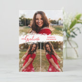 Stijlvol 3 foto Afstuderen Kaart (Staand voorkant)