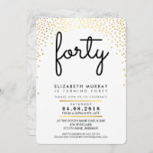 STIJLVOL 40E verjaardagsfeest UITNODIGEN gouden co Kaart (Voorkant / Achterkant)