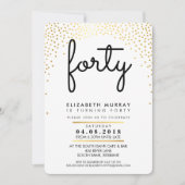 STIJLVOL 40E verjaardagsfeest UITNODIGEN gouden co Kaart (Voorkant)