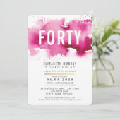 STIJLVOL 40E verjaardagsfeestje UITNODIGEN waterve Kaart (Staand voorkant)