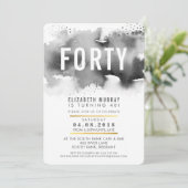 STIJLVOL 40E verjaardagsfeestje UITNODIGEN waterve Kaart (Staand voorkant)