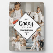 Stijlvol 4 fotocollage | Neen 1 Papa Plaque Fotoplaat (voorkant)