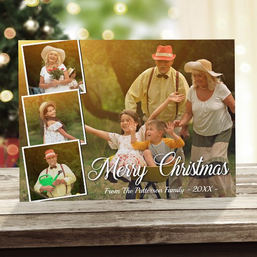 Stijlvol 4-fotokerst briefkaart