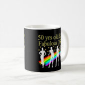 STIJLVOL 50 EN FANTASTISCH 50E VERJAARDAG ONTWERP KOFFIEMOK (Voorkant rechts)