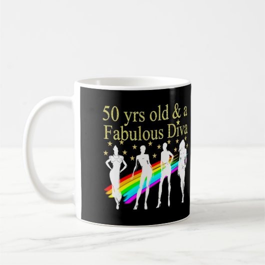 STIJLVOL 50 EN FANTASTISCH 50E VERJAARDAG ONTWERP KOFFIEMOK (Links)