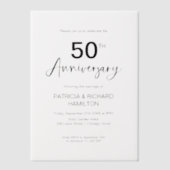 Stijlvol 50e bruiloft Jubileum Vellum Uitnodigingen (Voorkant)