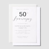 Stijlvol 50e bruiloft Jubileum Vellum Uitnodigingen (Offset)