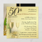 Stijlvol 50e Jubileum - Vierkante uitnodigingen (Voorkant / Achterkant)