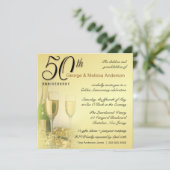 Stijlvol 50e Jubileum - Vierkante uitnodigingen (Staand voorkant)