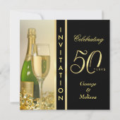 Stijlvol 50e Jubileum - Vierkante uitnodigingen (Achterkant)