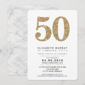STIJLVOL 50E verjaardagsfeest UITNODIGEN gouden gl Kaart (Voorkant / Achterkant)