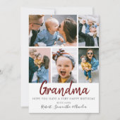 Stijlvol 5 Foto Birthday Kaart (Voorkant)