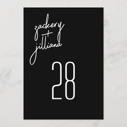 Stijlvol 5 x 7 moderne namen Trouwtafel nummer Kaart (Achterkant)