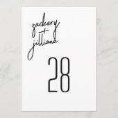 Stijlvol 5 x 7 moderne namen Trouwtafel nummer Kaart (Voorkant)