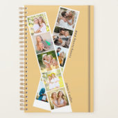 Stijlvol 8 Fotostrips Geel Blauw Aangepast Planner (Voorkant)
