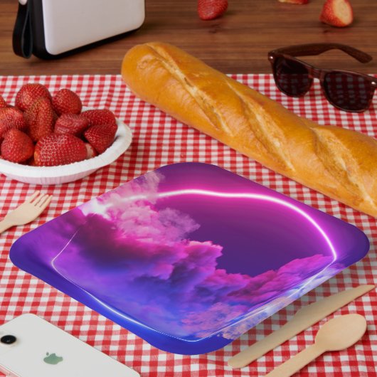 Stijlvol 9" Vierkant Papier Bord met een Twist (Picknick)