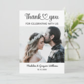 Stijlvol aangepast aangepast Romantisch huwelijk Bedankkaart (Staand voorkant)