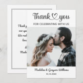 Stijlvol aangepast aangepast Romantisch huwelijk Bedankkaart (Voorkant / Achterkant)