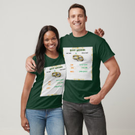 Stijlvol aangepast diep bos bruidspaar groen t-shirt