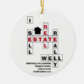 Stijlvol, aangepast kruiswoord I VERKOPEN REAL EST Keramisch Ornament (Voorkant)