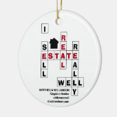 Stijlvol, aangepast kruiswoord I VERKOPEN REAL EST Keramisch Ornament (Links)