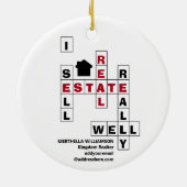 Stijlvol, aangepast kruiswoord I VERKOPEN REAL EST Keramisch Ornament (Achterkant)
