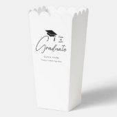 Stijlvol aangepast script Afstuderen Witte Popcorn Bedankdoosjes (Voorkant)