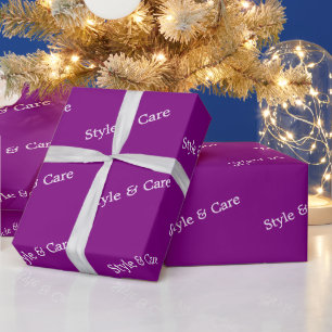 Stijlvol aangepast tekstpatroon Modern paars cadea Cadeaupapier