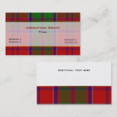 Stijlvol aangepast Visitekaartje voor Clan Grant P (Voorkant / Achterkant)