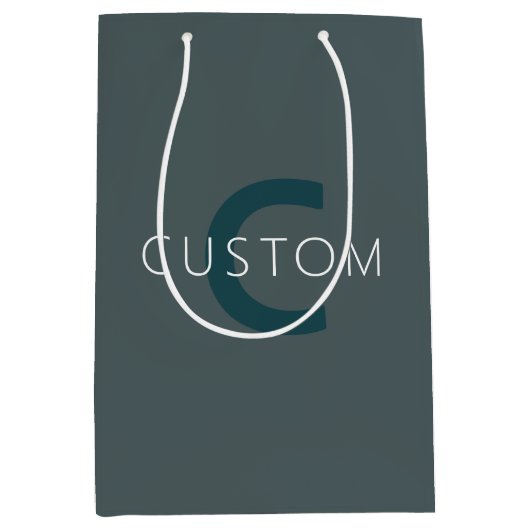 Stijlvol aanpasbare monogram sjabloon medium cadeauzakje (Voorkant)