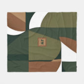 Stijlvol aards chic geometrisch monogram fleece deken (Voorkant (Horizontaal))
