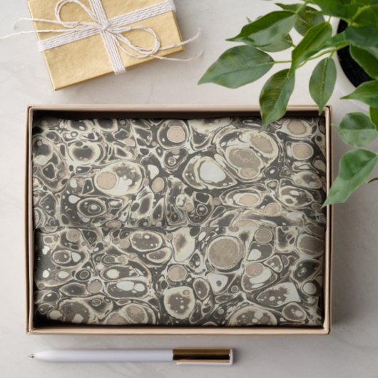 Stijlvol Abstract beige geelbruin marmeren patroon Tissuepapier (Geschenk)