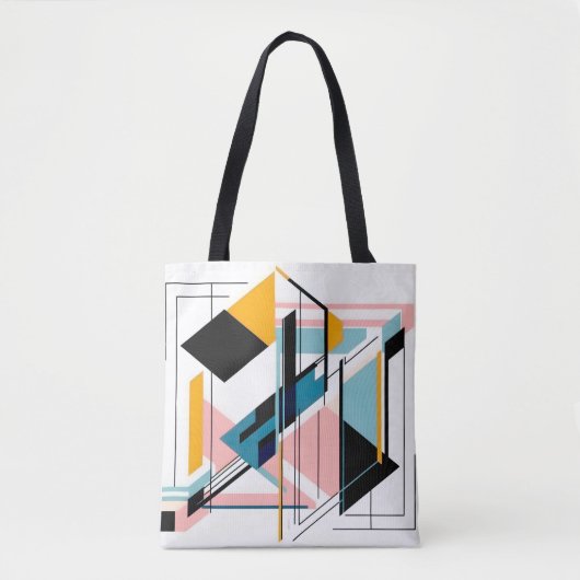 Stijlvol, abstract, gedurfd en toch subtiel geomet tote bag (Voorkant)