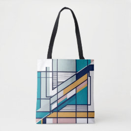 Stijlvol, abstract, gedurfd stedelijk geometrisch  tote bag