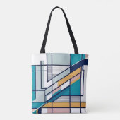 Stijlvol, abstract, gedurfd stedelijk geometrisch  tote bag (Achterkant)