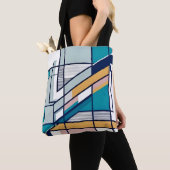 Stijlvol, abstract, gedurfd stedelijk geometrisch  tote bag (Dichtbij)