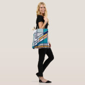 Stijlvol, abstract, gedurfd stedelijk geometrisch  tote bag (Op model)