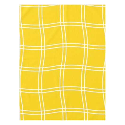 Stijlvol Abstract geel rasterpatroon Tafelkleed (Voorkant)
