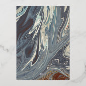 Stijlvol Abstract gekleurd bruin verfweddenschap g Folie Uitnodiging (Achterkant)