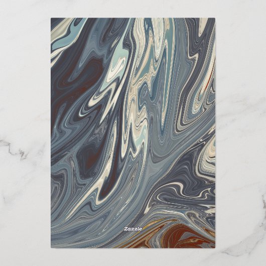 Stijlvol Abstract gekleurd bruin verfweddenschap g Folie Uitnodiging (Achterkant)