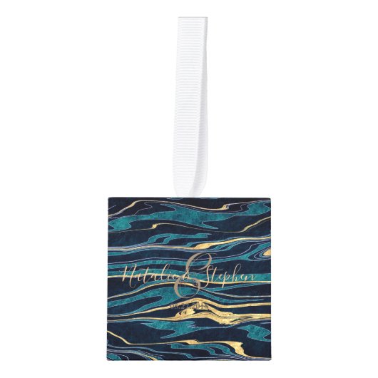 Stijlvol abstract gemarmerd bruiloft ornament (Voorkant)