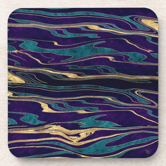 Stijlvol abstract gemarmerd verfafbeelding onderzetter (Voorkant)