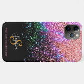 Stijlvol Abstract Glitter-persoonlijk monogram Case-Mate iPhone Case (Achterkant (horizontaal))