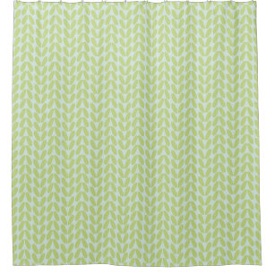 Stijlvol abstract groen bladpatroon pastelblauw douchegordijn