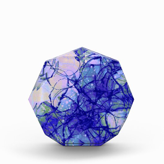 Stijlvol Abstract kunstblauw en Lila Fotoblokken (Voorkant)