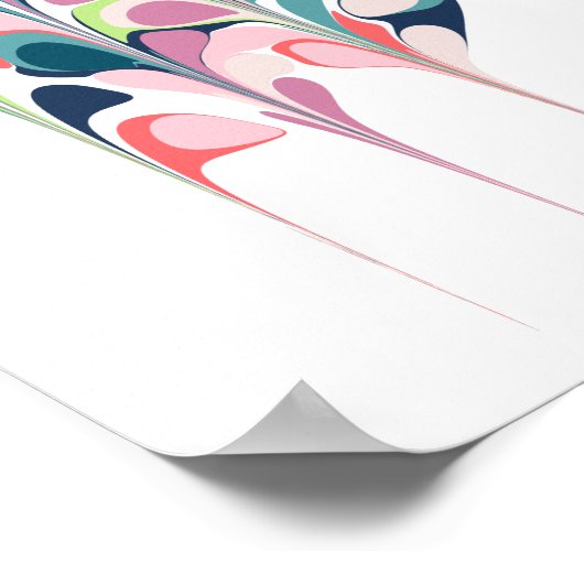 Stijlvol Abstract marmer Botanical Shapwork Poster (Hoek)