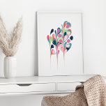 Stijlvol Abstract marmer Botanical Shapwork Poster<br><div class="desc">Colorful Abstract Floral Minimalist Art Design Poster</div>